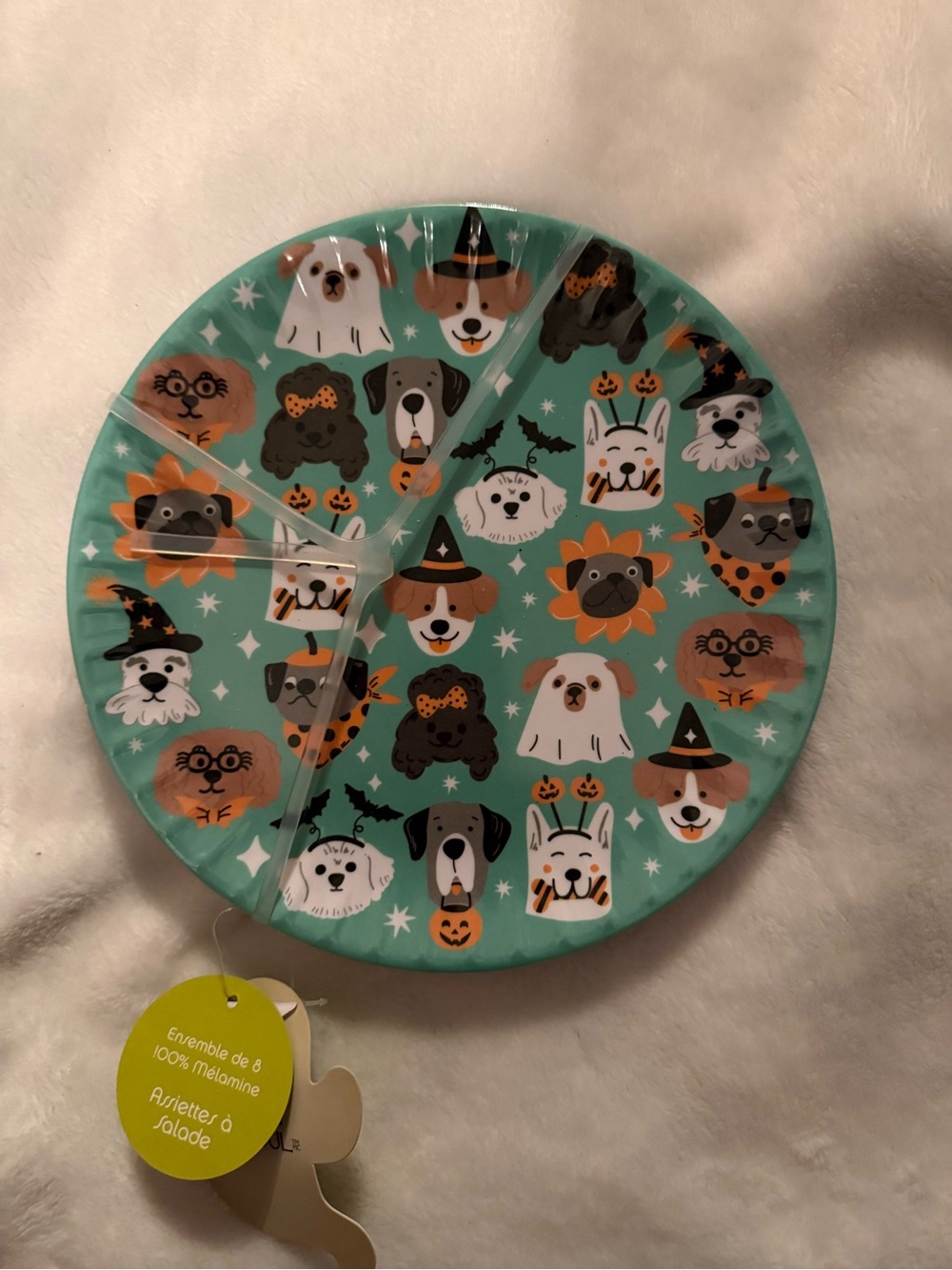 Melamine Plates - Halloween Dog Design